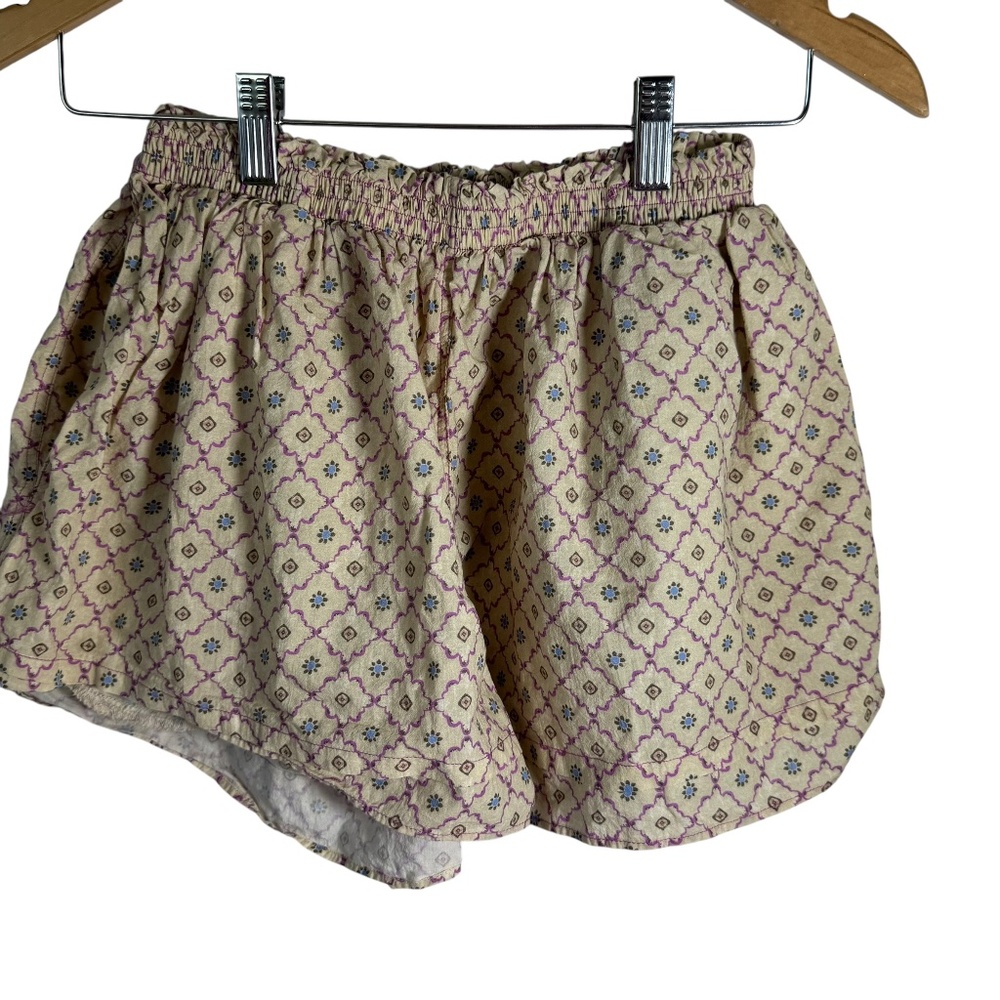 Intimately Free People Ivory Print Pull On Flowy Shorts Sz‎ XS